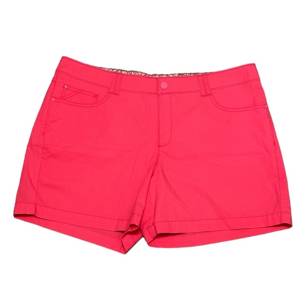 Women's Lee 18 XL 1X Shorts Chino Khakis Pink Button Elastic Waist Stretch NWOT - Picture 3 of 9